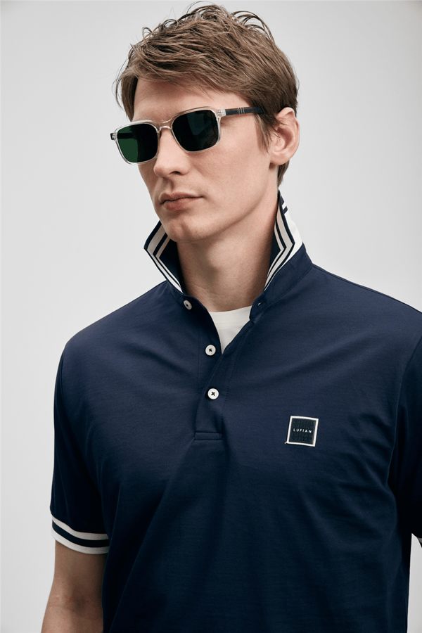 Lufian 111040237 Cole Erkek Polo Tişört Lacivert
