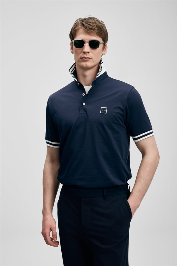 Lufian 111040237 Cole Erkek Polo Tişört Lacivert