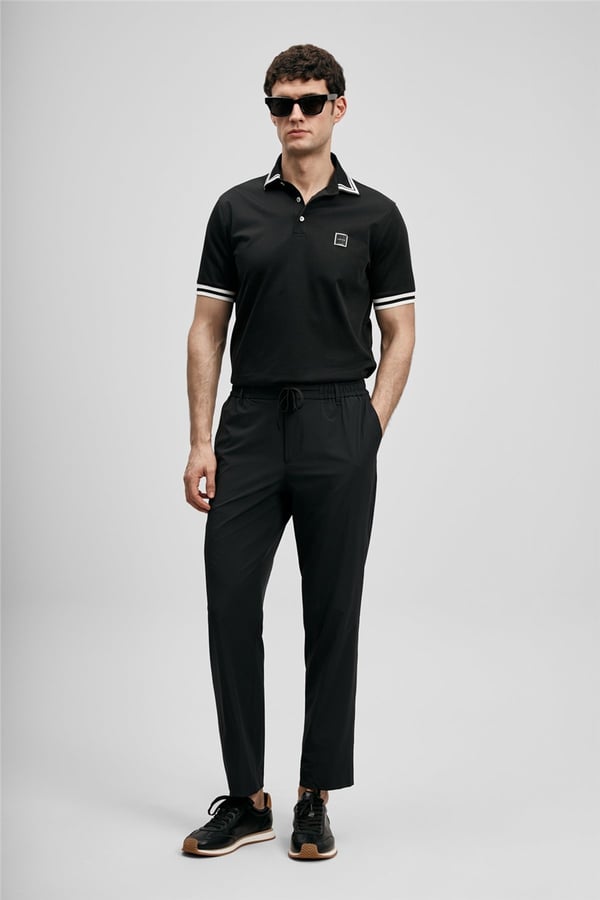 Lufian 111040237 Cole Erkek Polo Tişört Siyah