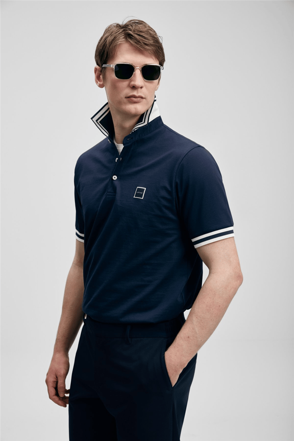 Lufian 111040237 Cole Erkek Polo Tişört Lacivert