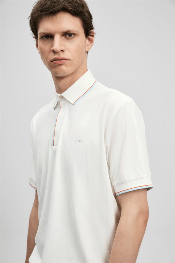 Lufian 111040238 Levi Erkek Polo Tişört Beyaz