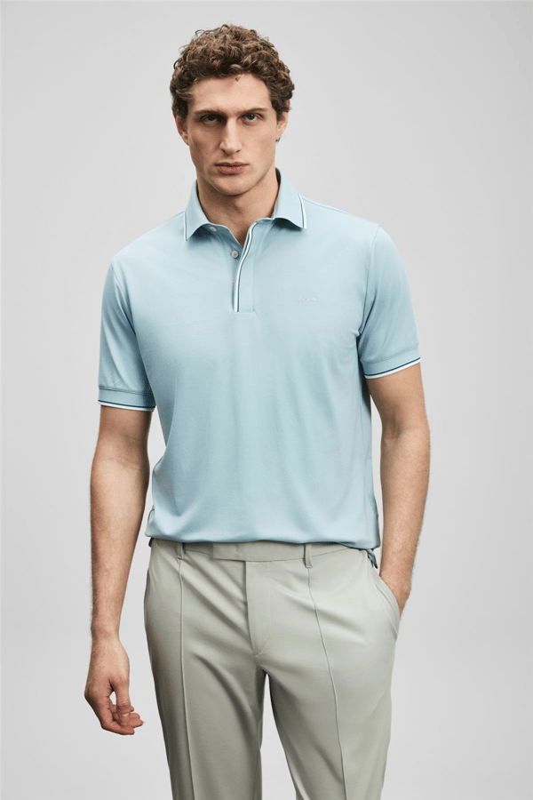 Lufian 111040238 Levi Erkek Polo Tişört Açık Mavi