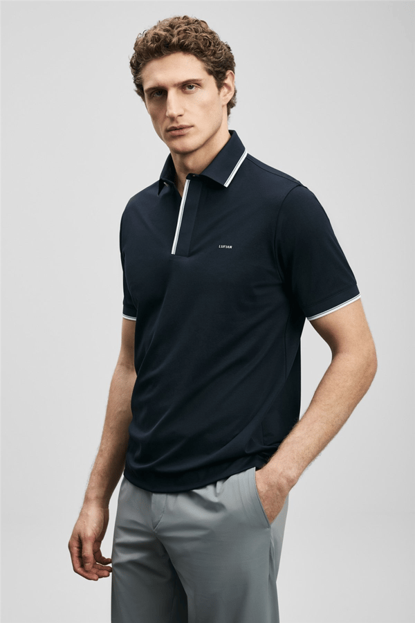 Lufian 111040238 Levi Erkek Polo Tişört Lacivert