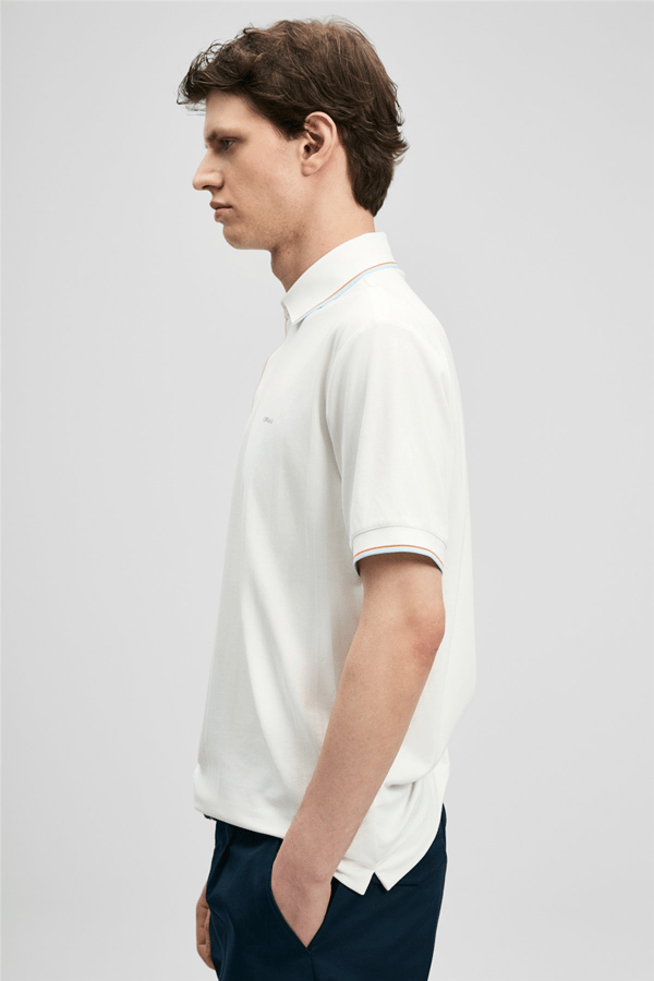Lufian 111040238 Levi Erkek Polo Tişört Beyaz