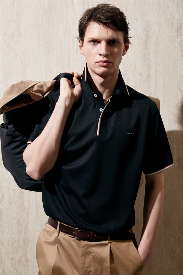 Lufian 111040238 Levi Erkek Polo Tişört Siyah