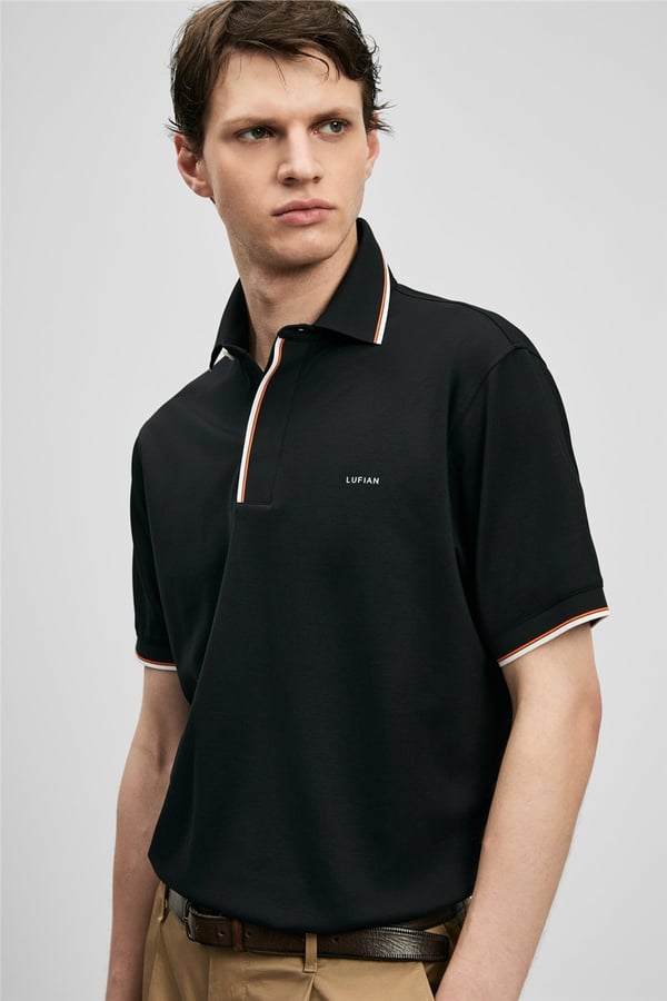 Lufian 111040238 Levi Erkek Polo Tişört Siyah