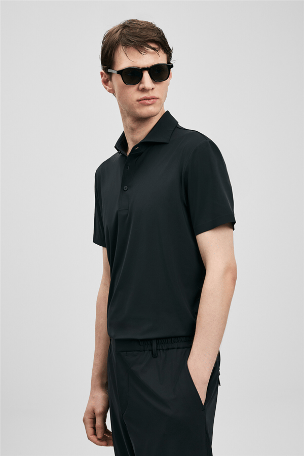 Lufian 111040240 Spencer Erkek Polo Tişört Siyah