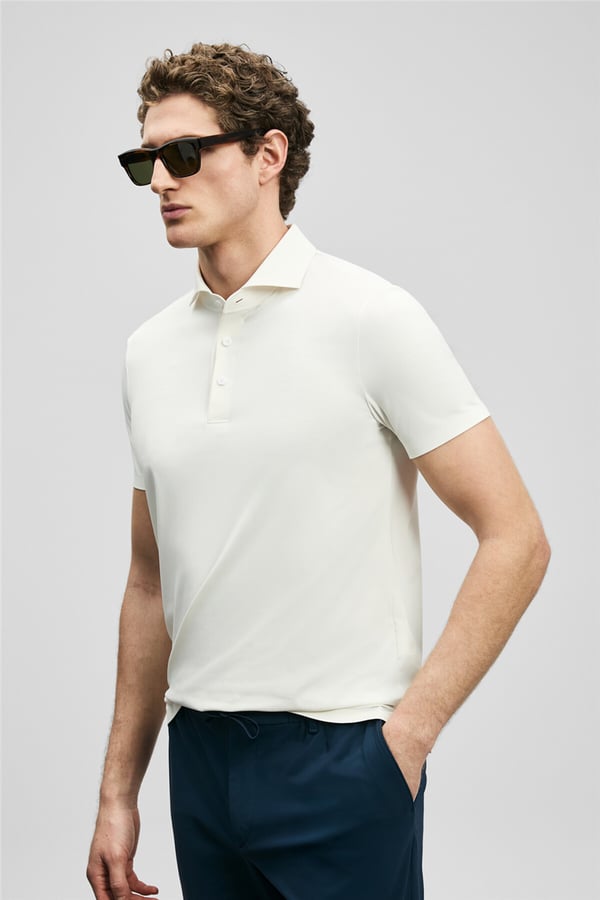 Lufian 111040240 Spencer Erkek Polo Tişört Beyaz