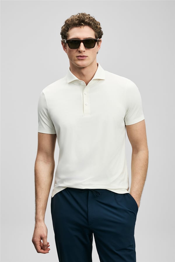 Lufian 111040240 Spencer Erkek Polo Tişört Beyaz