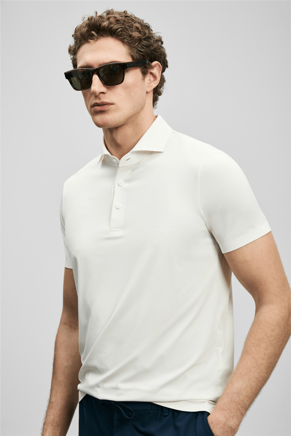 Lufian 111040240 Spencer Erkek Polo Tişört Beyaz