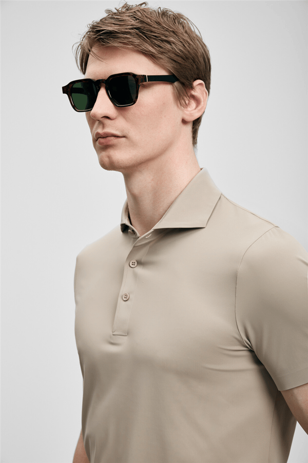 Lufian 111040240 Spencer Erkek Polo Tişört Toprak