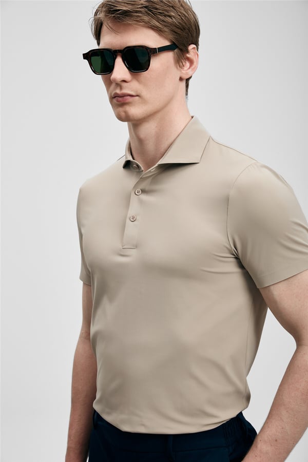Lufian 111040240 Spencer Erkek Polo Tişört Toprak