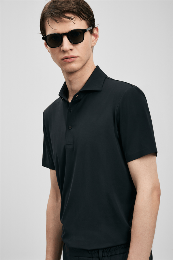 Lufian 111040240 Spencer Erkek Polo Tişört Siyah