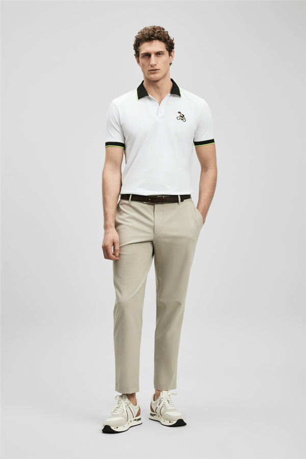 Lufian 111040242 Zane Erkek Polo Tişört Kırık Beyaz