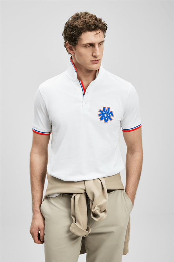 Lufian 111040244 Gavin Erkek Polo Tişört Kırık Beyaz