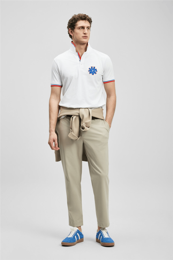 Lufian 111040244 Gavin Erkek Polo Tişört Kırık Beyaz