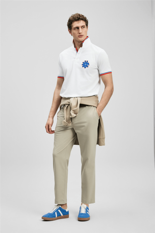 Lufian 111040244 Gavin Erkek Polo Tişört Kırık Beyaz