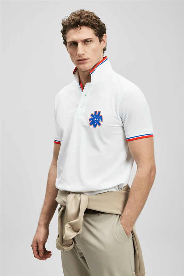 Lufian 111040244 Gavin Erkek Polo Tişört Kırık Beyaz