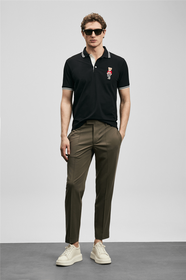 Lufian 111040245 Brady Erkek Polo Tişört Siyah