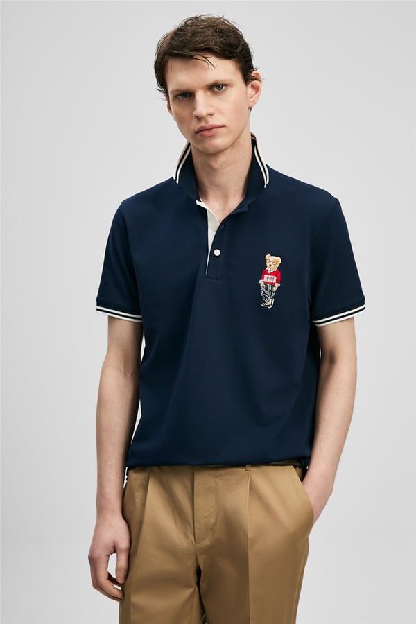 Lufian 111040245 Brady Erkek Polo Tişört Lacivert
