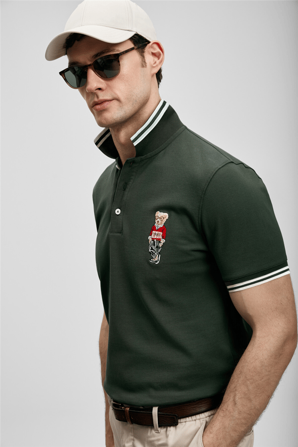 Lufian 111040245 Brady Erkek Polo Tişört Haki