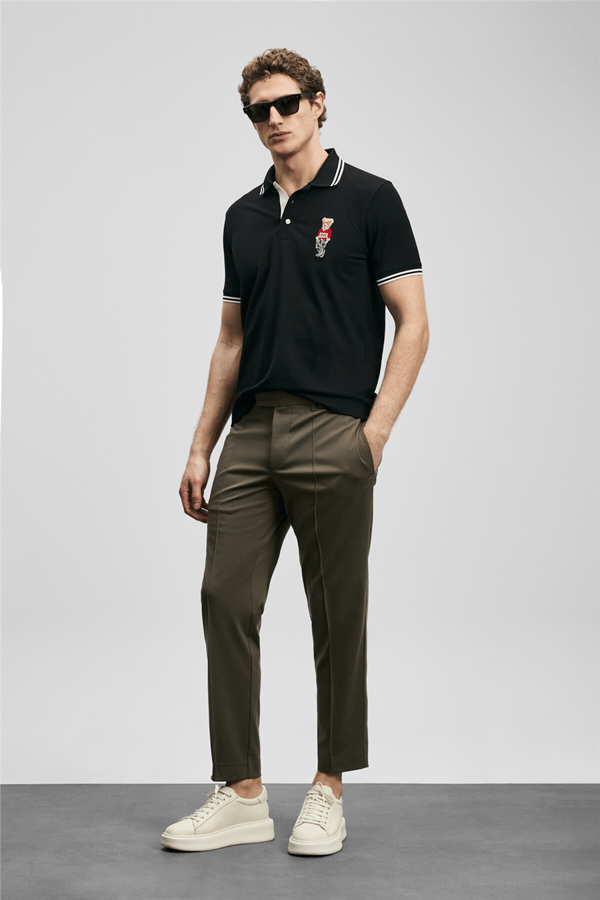 Lufian 111040245 Brady Erkek Polo Tişört Siyah