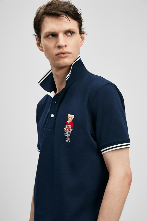 Lufian 111040245 Brady Erkek Polo Tişört Lacivert