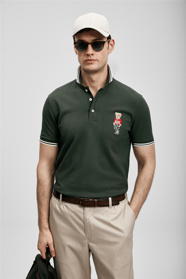 Lufian 111040245 Brady Erkek Polo Tişört Haki