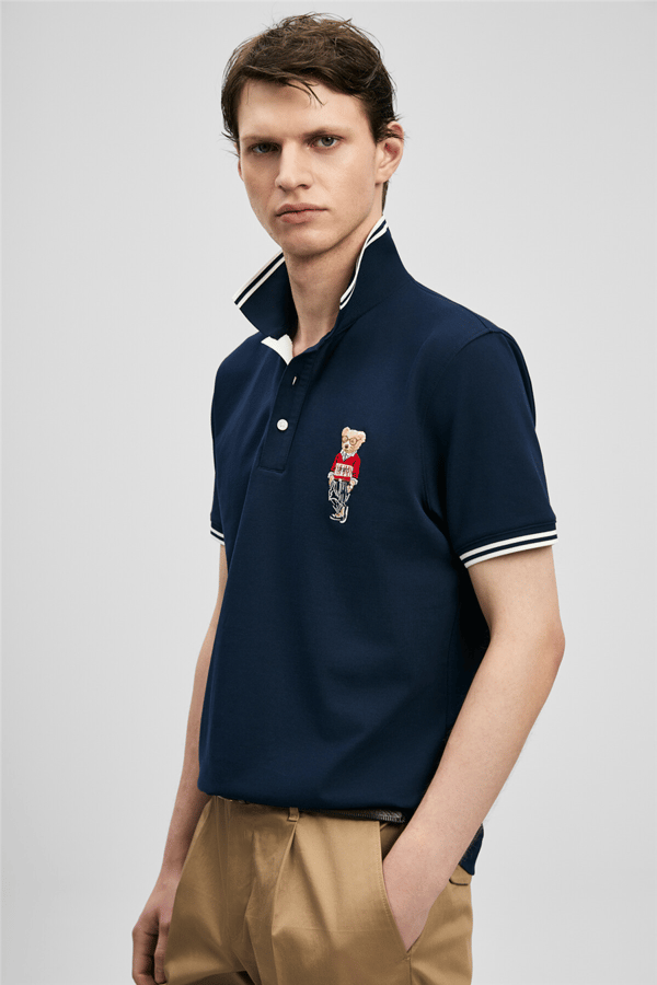 Lufian 111040245 Brady Erkek Polo Tişört Lacivert