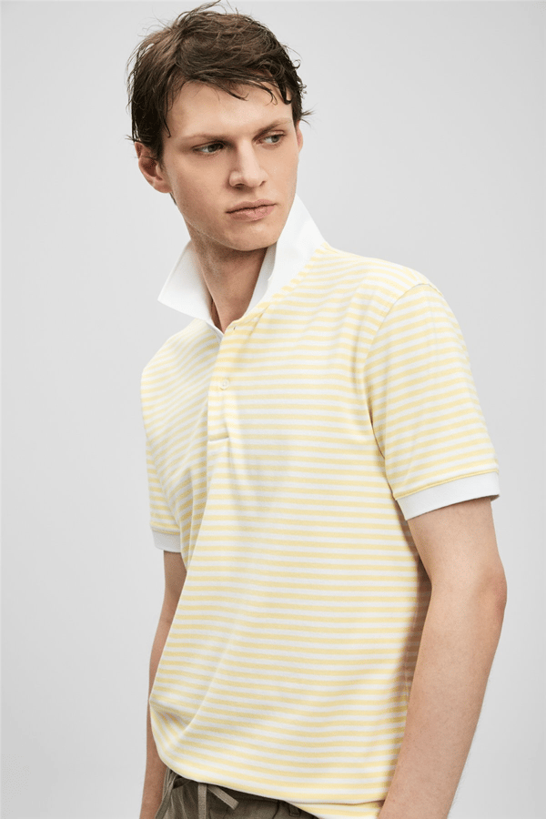Lufian 111040248 Landon Erkek Polo Tişört Sarı