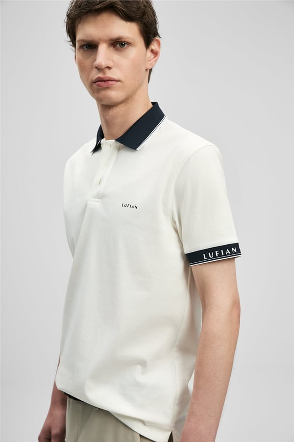Lufian 111040251 Hold Erkek Polo Tişört Kırık Beyaz