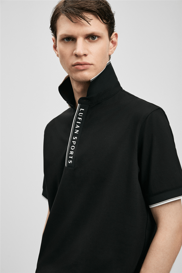 Lufian 111040252 Lord Erkek Polo Tişört Siyah