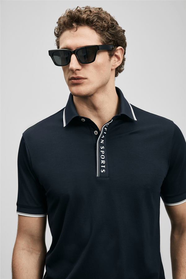 Lufian 111040252 Lord Erkek Polo Tişört Lacivert