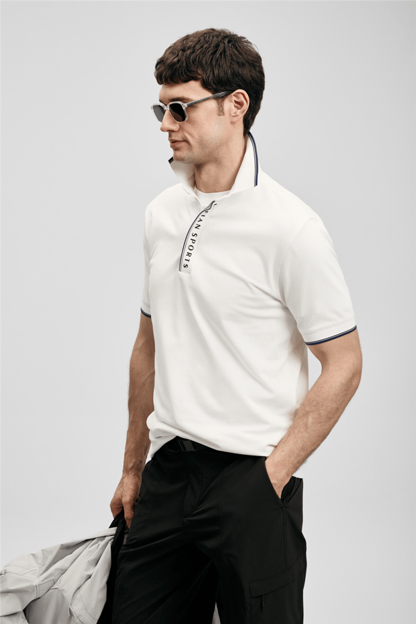 Lufian 111040252 Lord Erkek Polo Tişört Kırık Beyaz