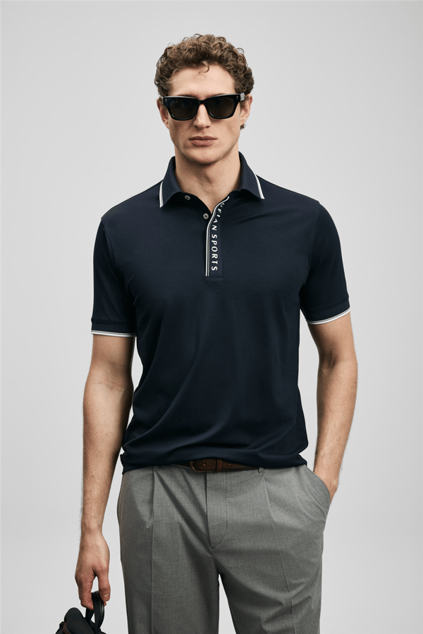 Lufian 111040252 Lord Erkek Polo Tişört Lacivert