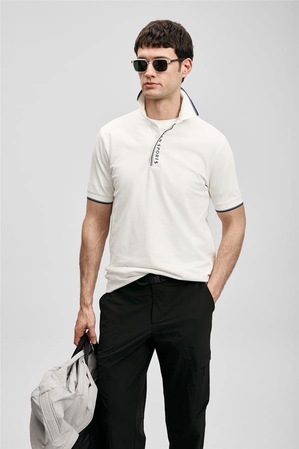 Lufian 111040252 Lord Erkek Polo Tişört Kırık Beyaz