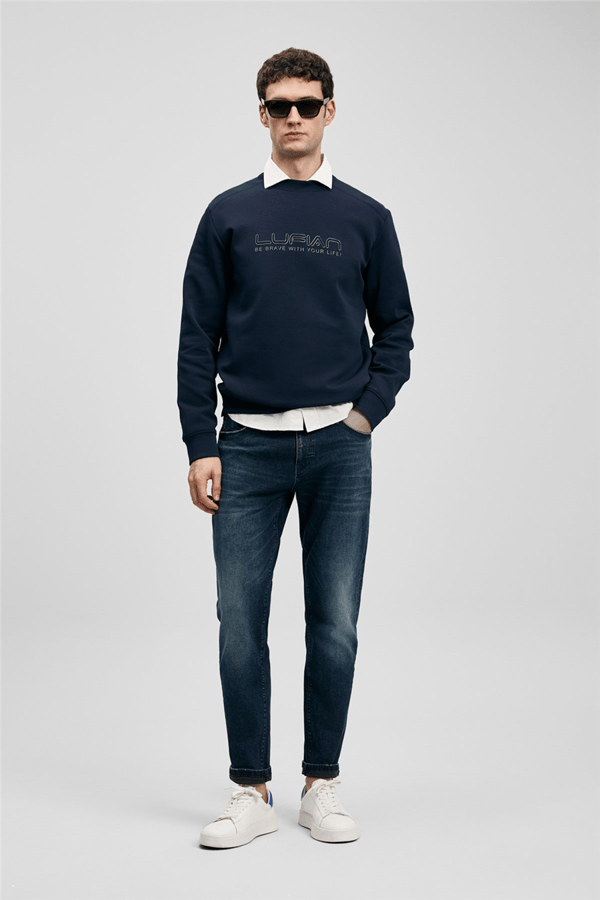 Lufian 111200222 Benedic Erkek Denim Pantolon Koyu Lacivert