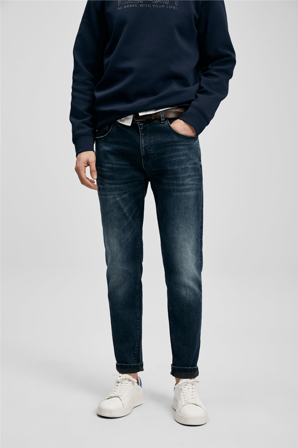 Lufian 111200222 Benedic Erkek Denim Pantolon Koyu Lacivert