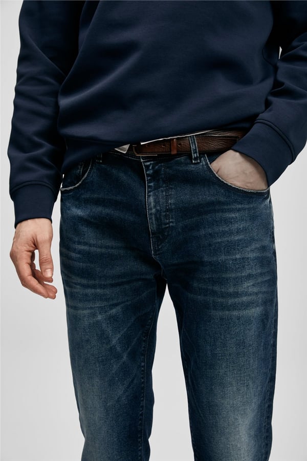 Lufian 111200222 Benedic Erkek Denim Pantolon Koyu Lacivert