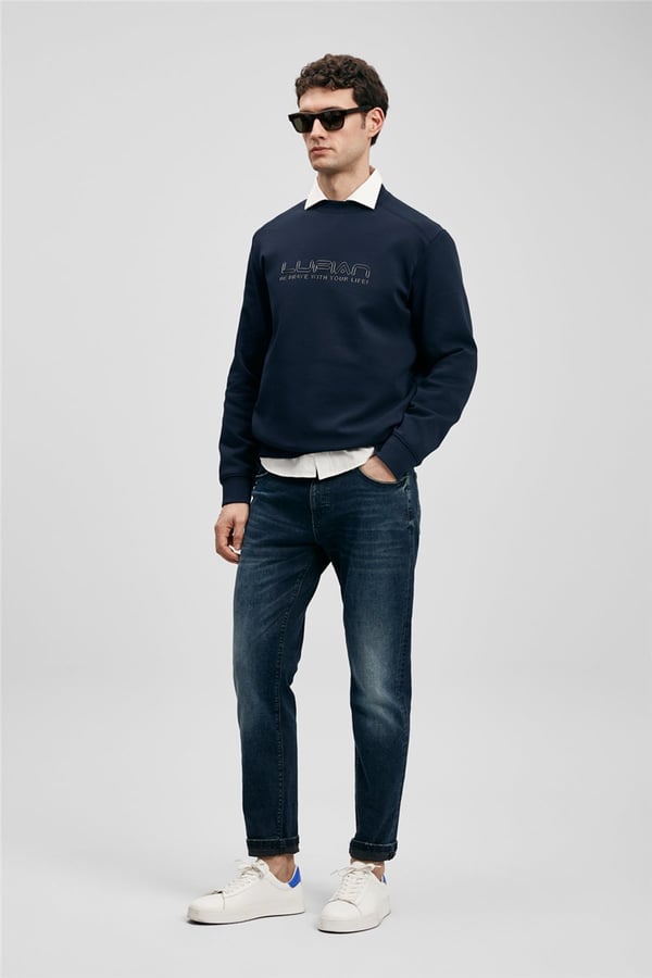 Lufian 111200222 Benedic Erkek Denim Pantolon Koyu Lacivert