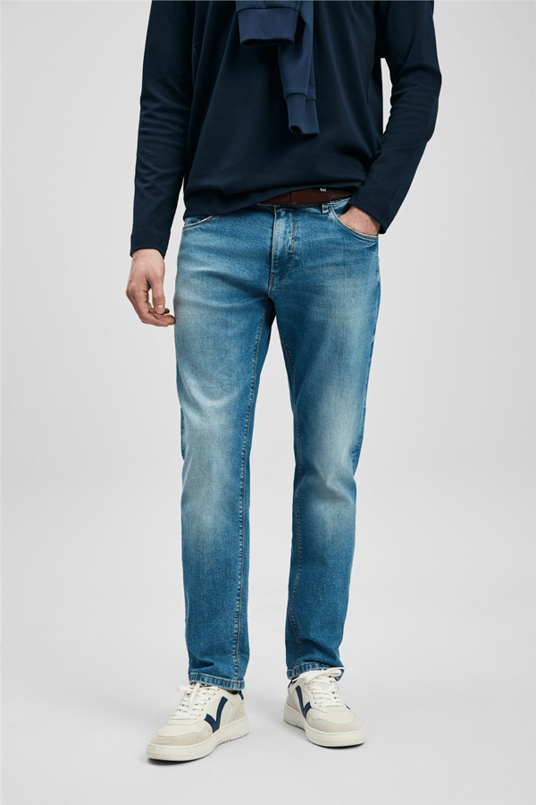Lufian 111200230 Vernom Erkek Denim Pantolon Açık Mavi