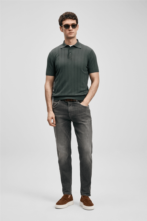 Lufian 111200244 Quel Erkek Denim Pantolon Gri