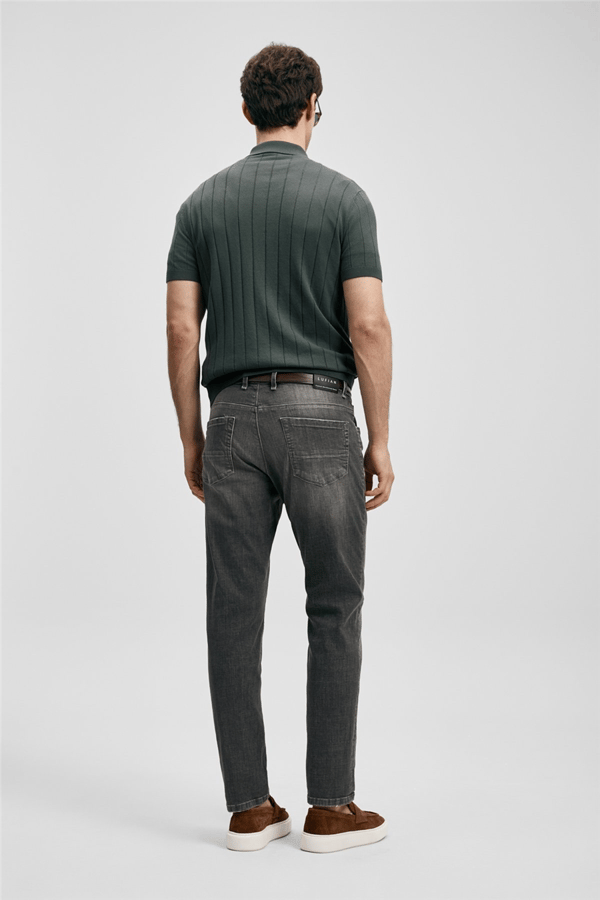 Lufian 111200244 Quel Erkek Denim Pantolon Gri