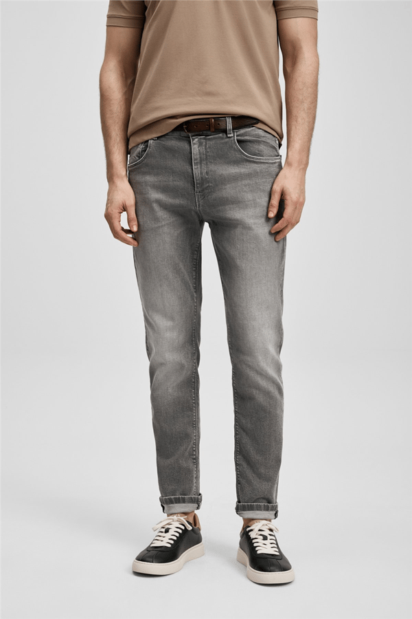 Lufian 111200245 Tony Erkek Denim Pantolon Açık Gri