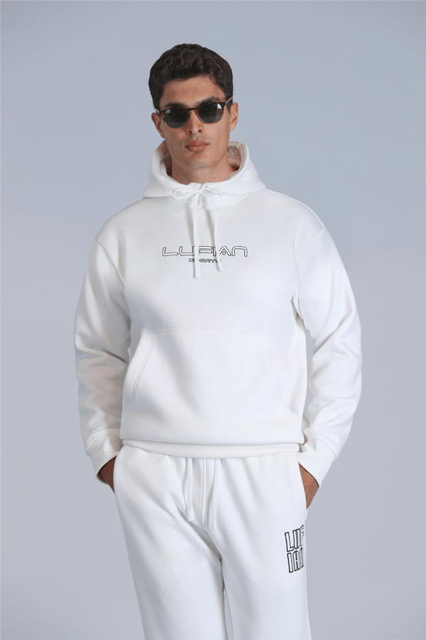 Lufian 112030152 Brave Erkek Sweatshirt Kırık Beyaz
