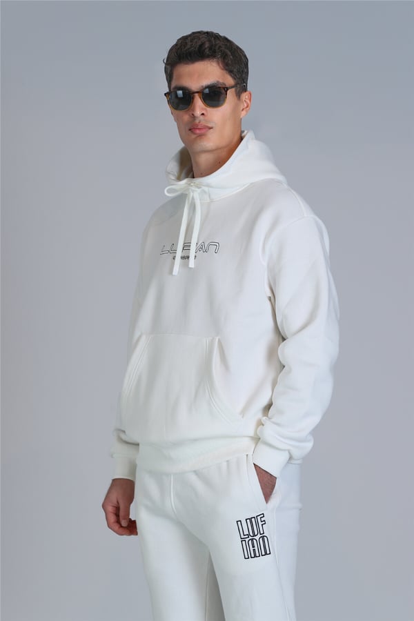 Lufian 112030152 Brave Erkek Sweatshirt Kırık Beyaz
