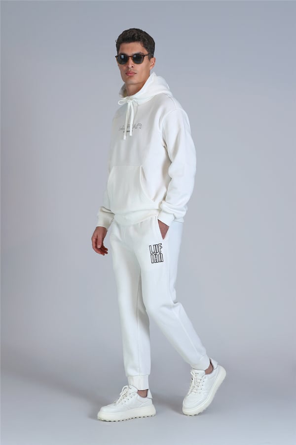 Lufian 112030152 Brave Erkek Sweatshirt Kırık Beyaz