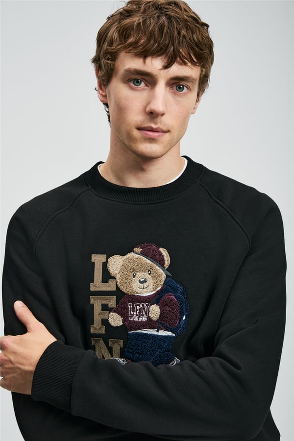 Lufian 112030172 Storm Erkek Sweatshirt Siyah