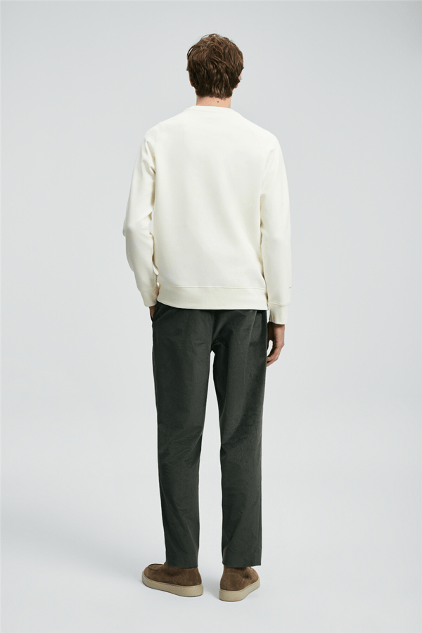 Lufian 112030177 Cooper Erkek Sweatshirt Kırık Beyaz