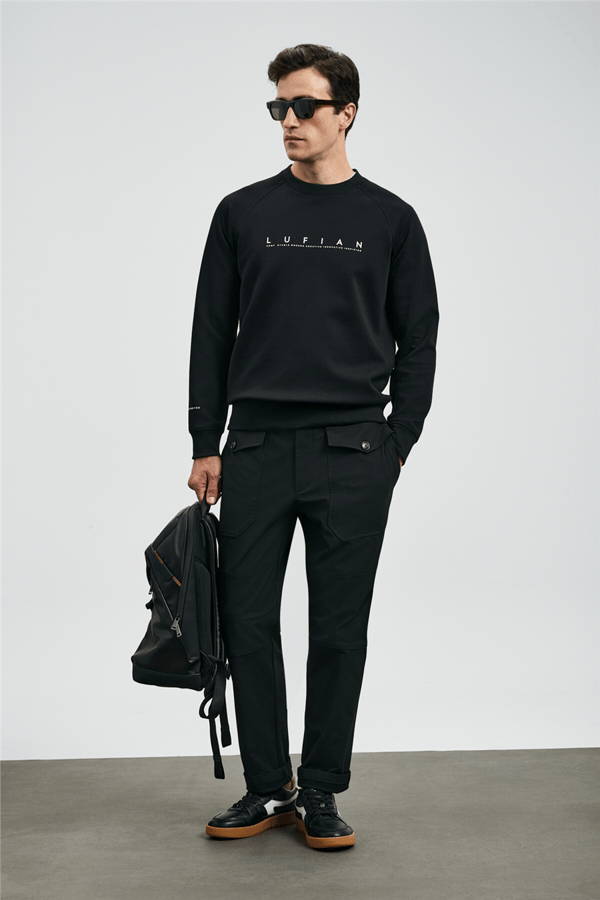 Lufian 112030177 Cooper Erkek Sweatshirt Siyah